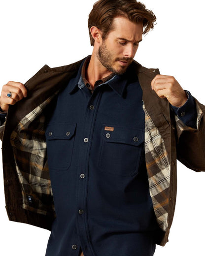Brown coloured Ariat Mens Drayham Jacket on white background 