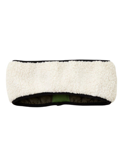 Olive Green Coloured Ariat Reversible Quilted Headband On A White Background