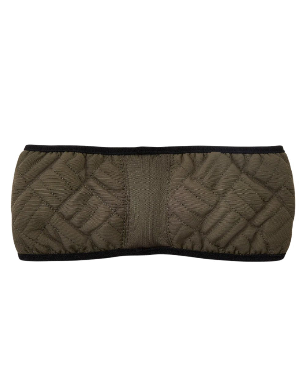 Olive Green Coloured Ariat Reversible Quilted Headband On A White Background