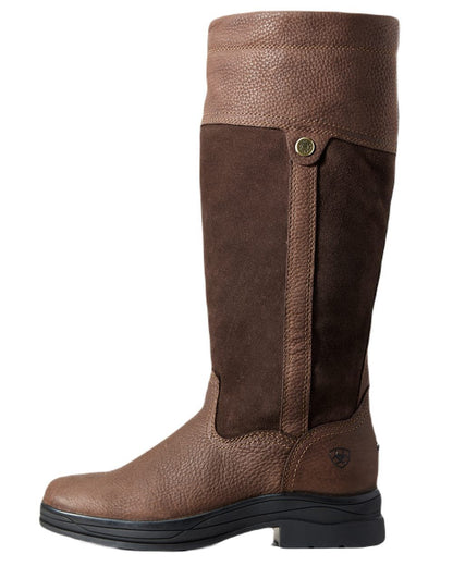 Dark Brown Coloured Ariat Windermere II Waterproof Boots On A White Background