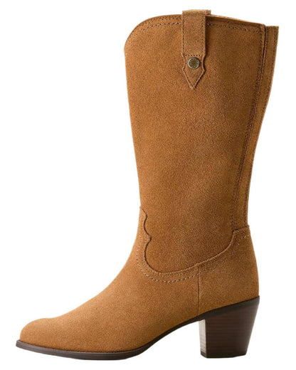 Carmel Suede Coloured Ariat Womens Addison Boot on white background 