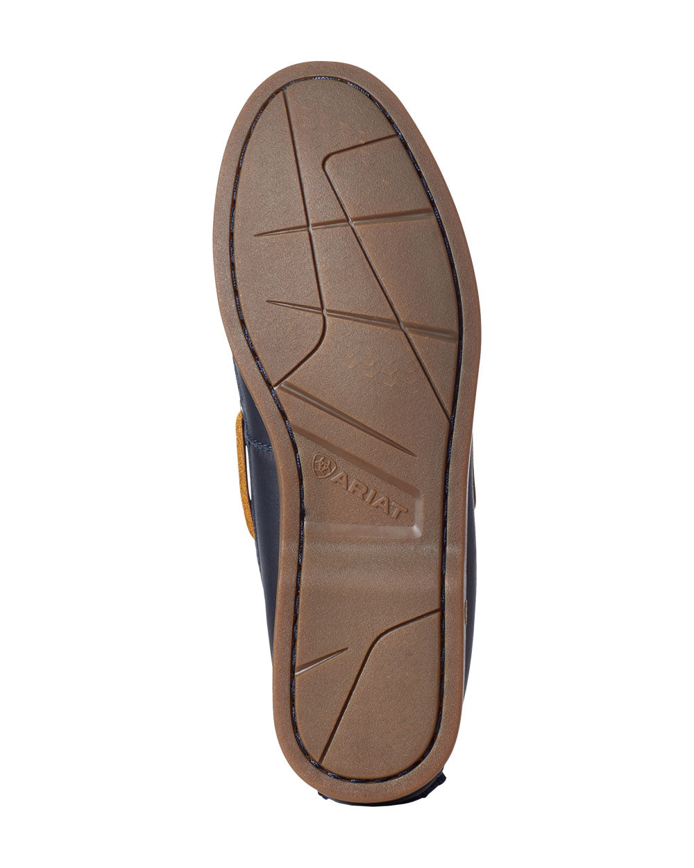 Navy coloured Ariat Womens Antigua Boat Shoes Sole on White background 