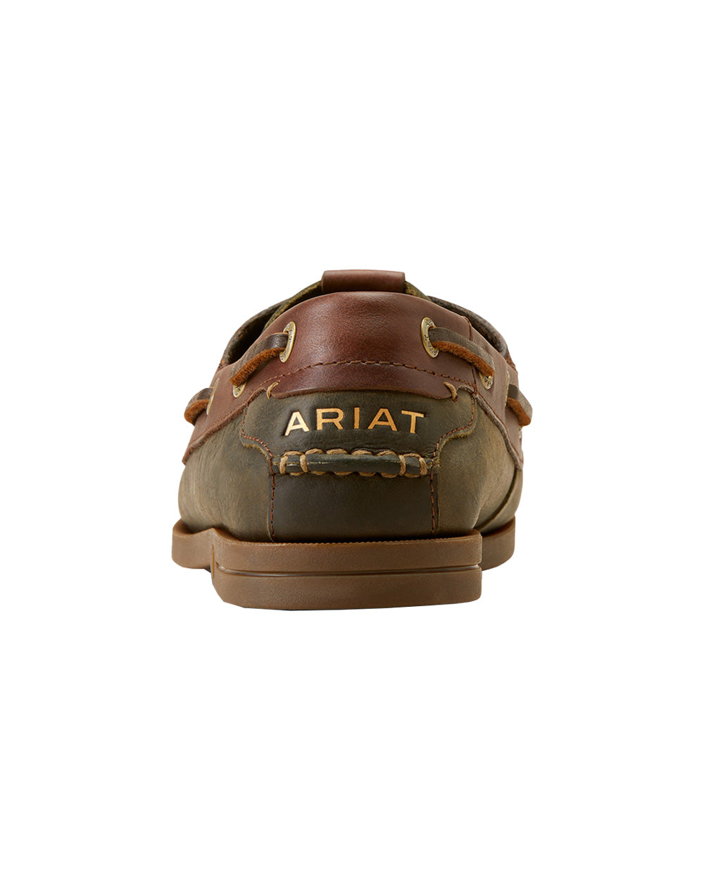 Olive Night coloured Ariat Womens Antigua Boat Shoes on White background 