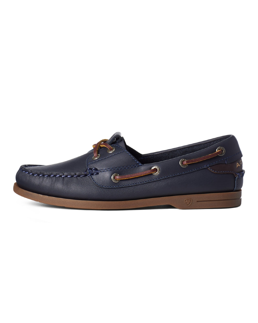 True Navy coloured Ariat Womens Antigua Boat Shoes on white background 