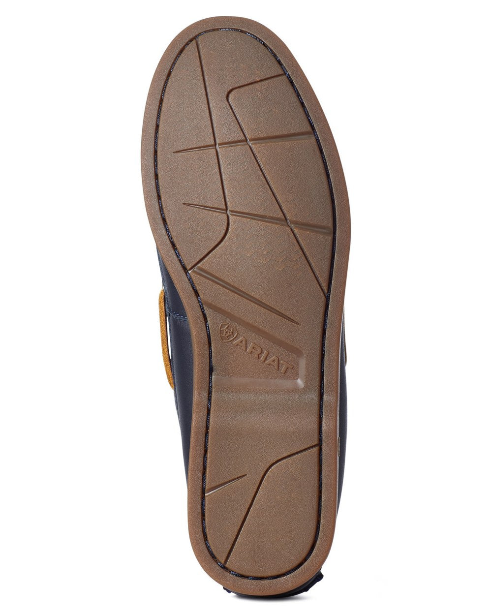 True Navy coloured Ariat Womens Antigua Boat Shoes Sole on white background 