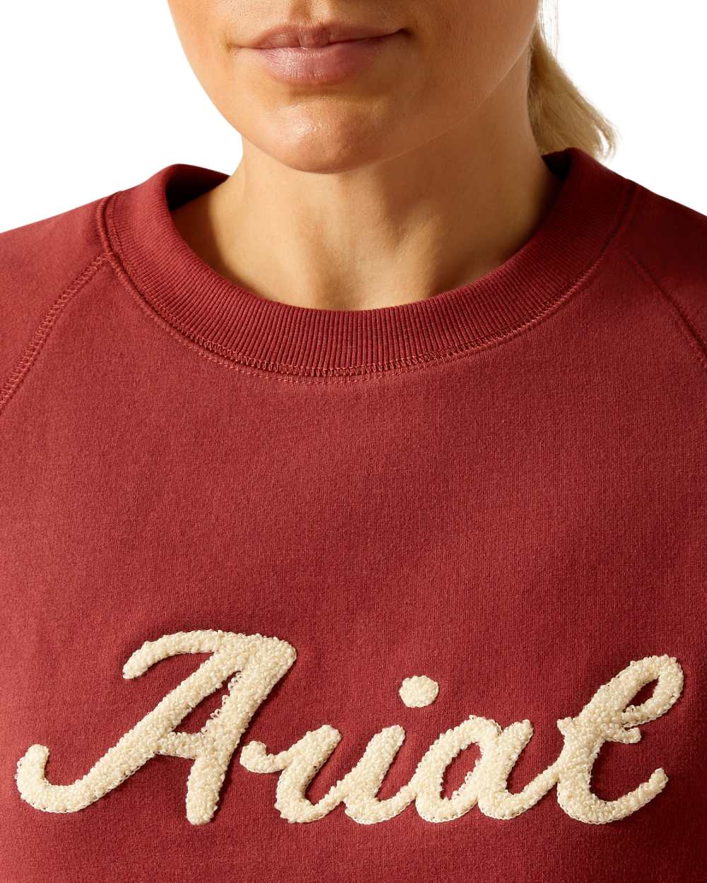 Burnt Russet Coloured Ariat Womens Benicia Sweatshirt On A White Background 