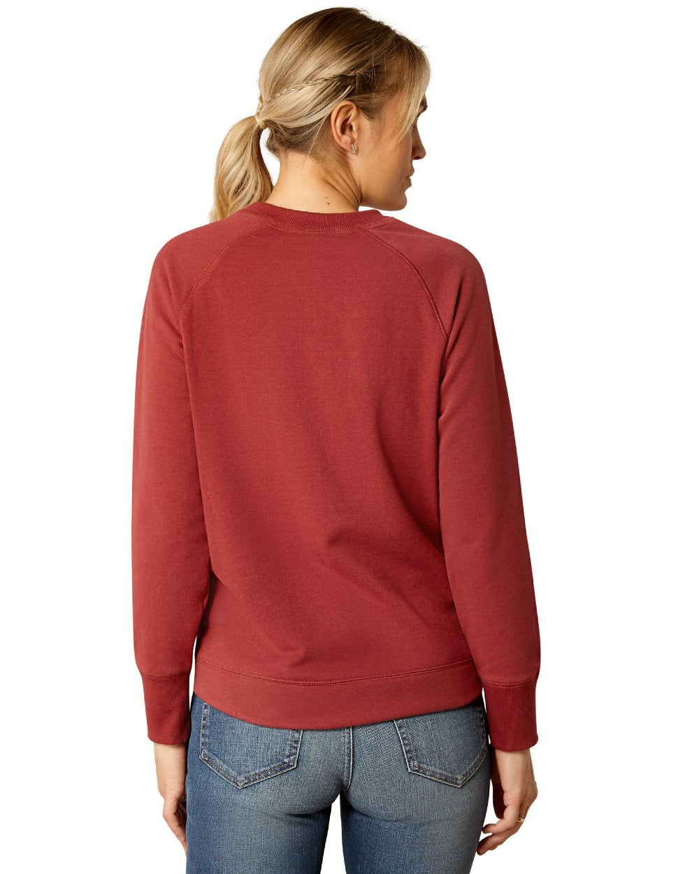 Burnt Russet Coloured Ariat Womens Benicia Sweatshirt On A White Background 