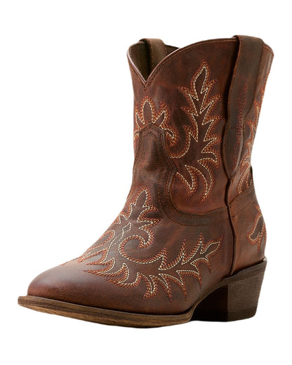 Dark Sierra Coloured Ariat Womens Carlin Bootie On A White Background 