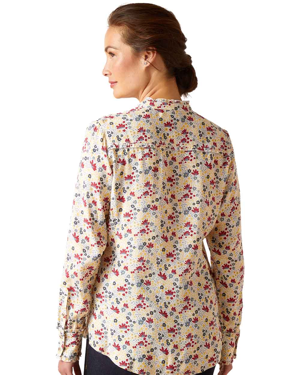Mod Floral Ariat Womens Clarion Blouse on White background 