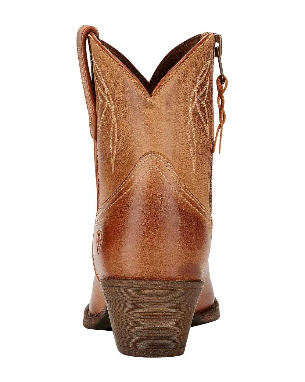 Burnt Sugar coloured Ariat Womens Darlin Western Boot on White background 
