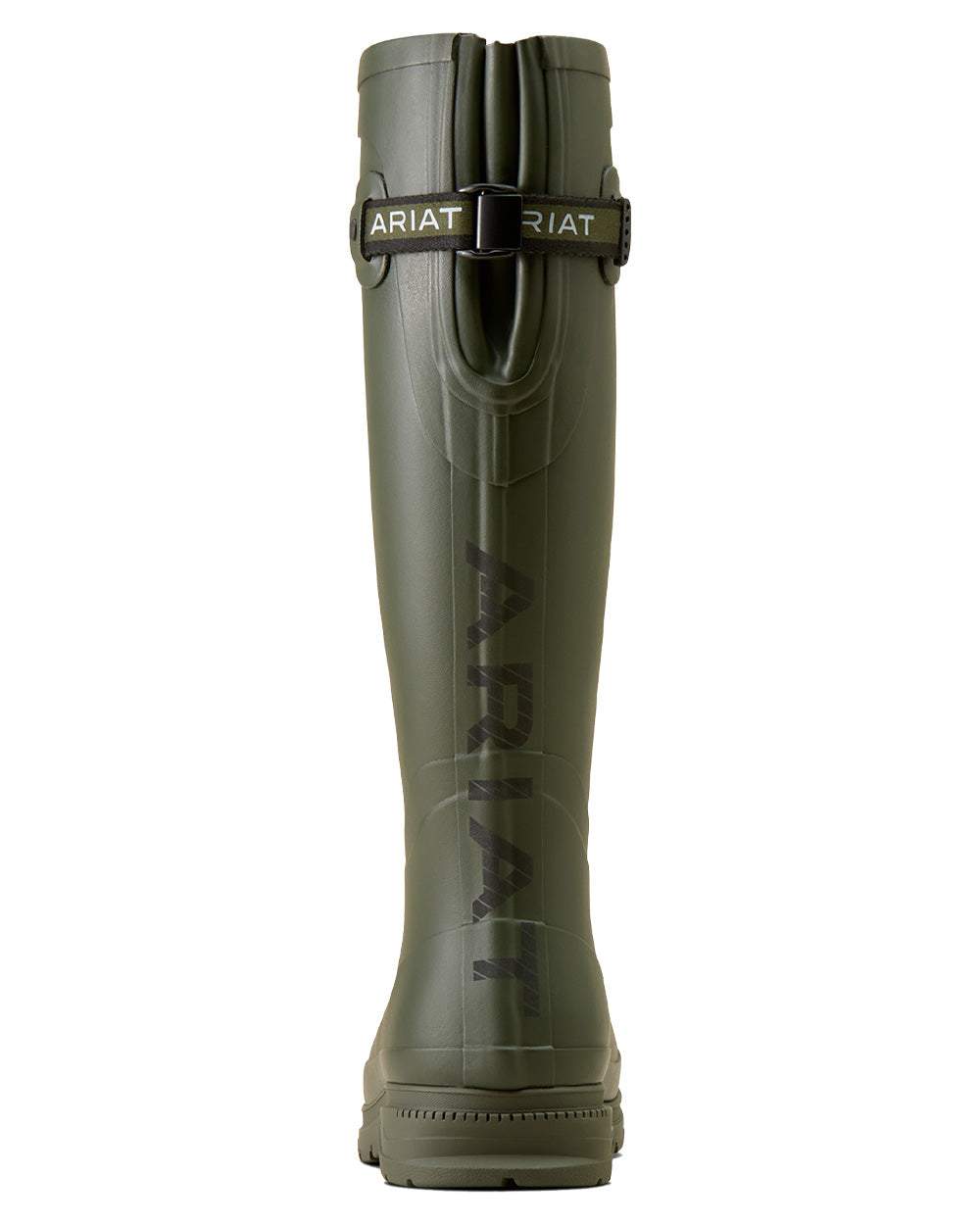 Olive coloured Ariat Womens Kelmarsh Wellington Boots on White background 