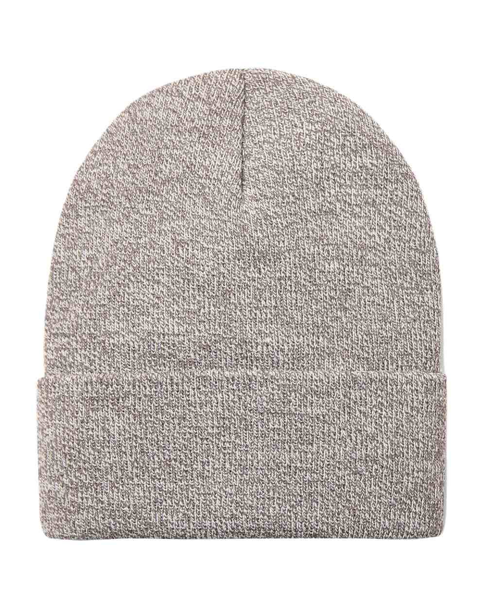 Light Grey &amp; Dark Grey Coloured Ariat Womens Rebar Beanie On A White Background 