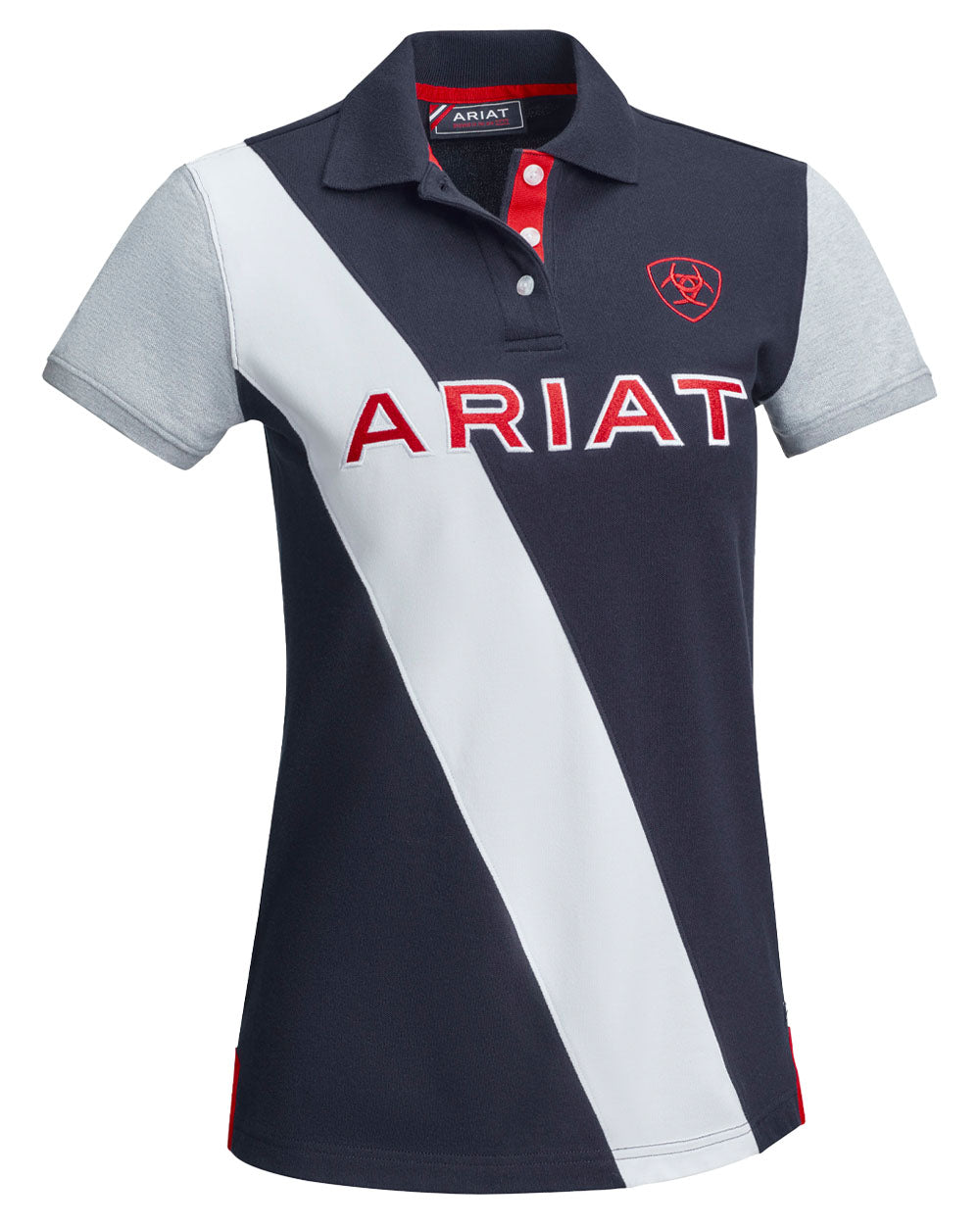 Team coloured Ariat Womens Taryn Short Sleeved Polo Shirt on White background 
