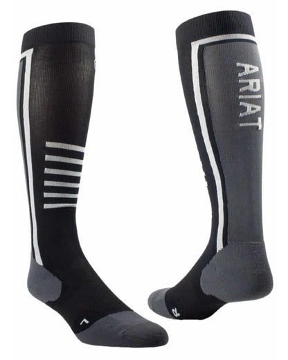 Black/Sleet Coloured AriatTEK Slimline Performance Socks On A White Background 