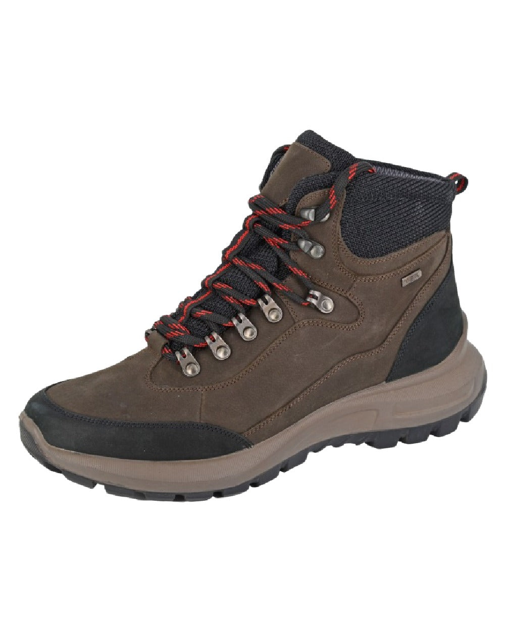 Brown Coloured Aztrek Mens Cleveland Hook D-Ring Waterproof Hiking Boots on White Background
