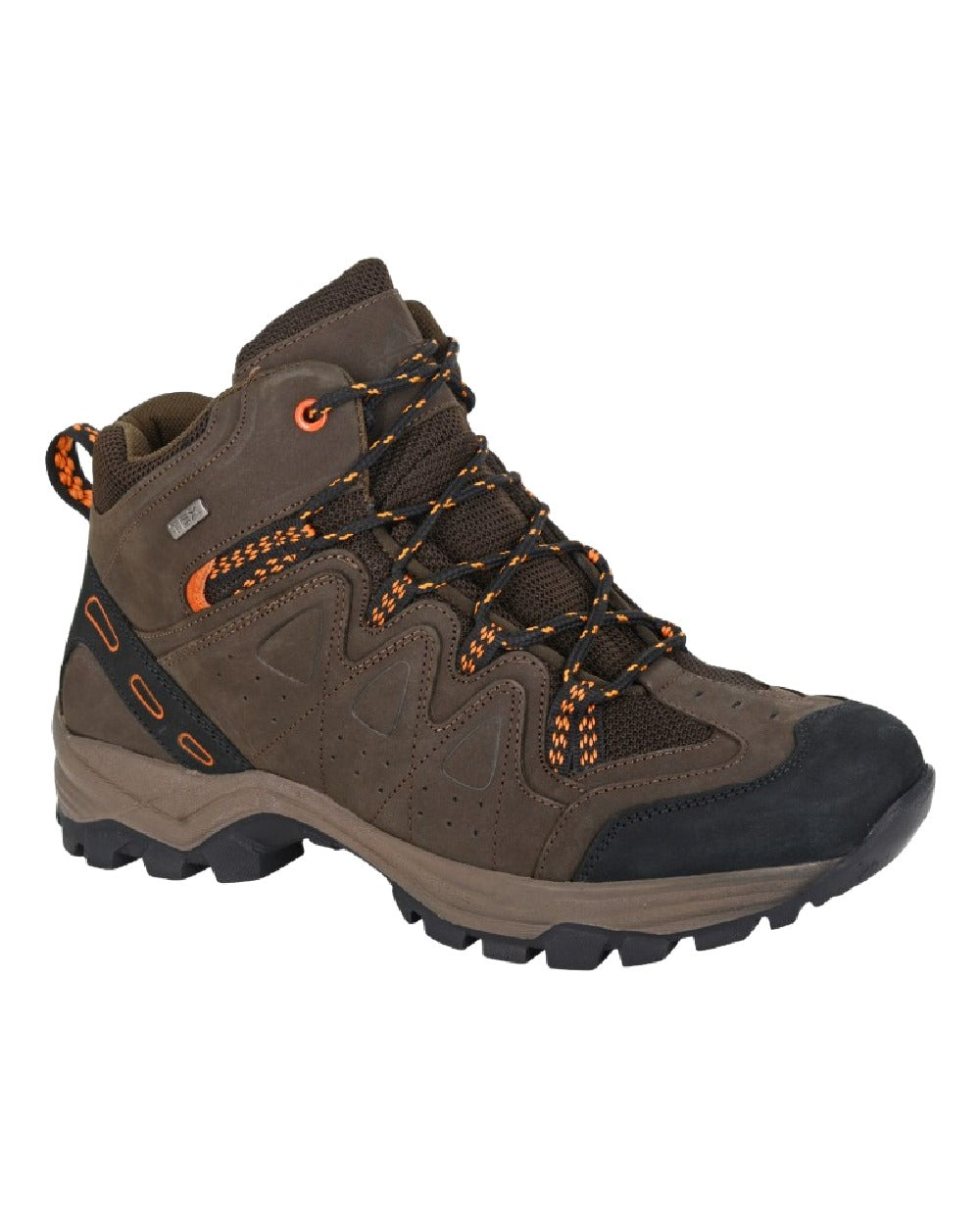 Brown Coloured Aztrek Mens Ridgeway Waterproof Hiking Boots on White Background
