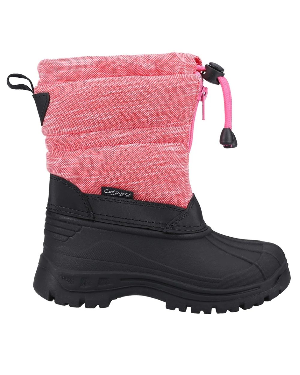 Pink coloured Cotswold Bathford Snow Boots on white background 