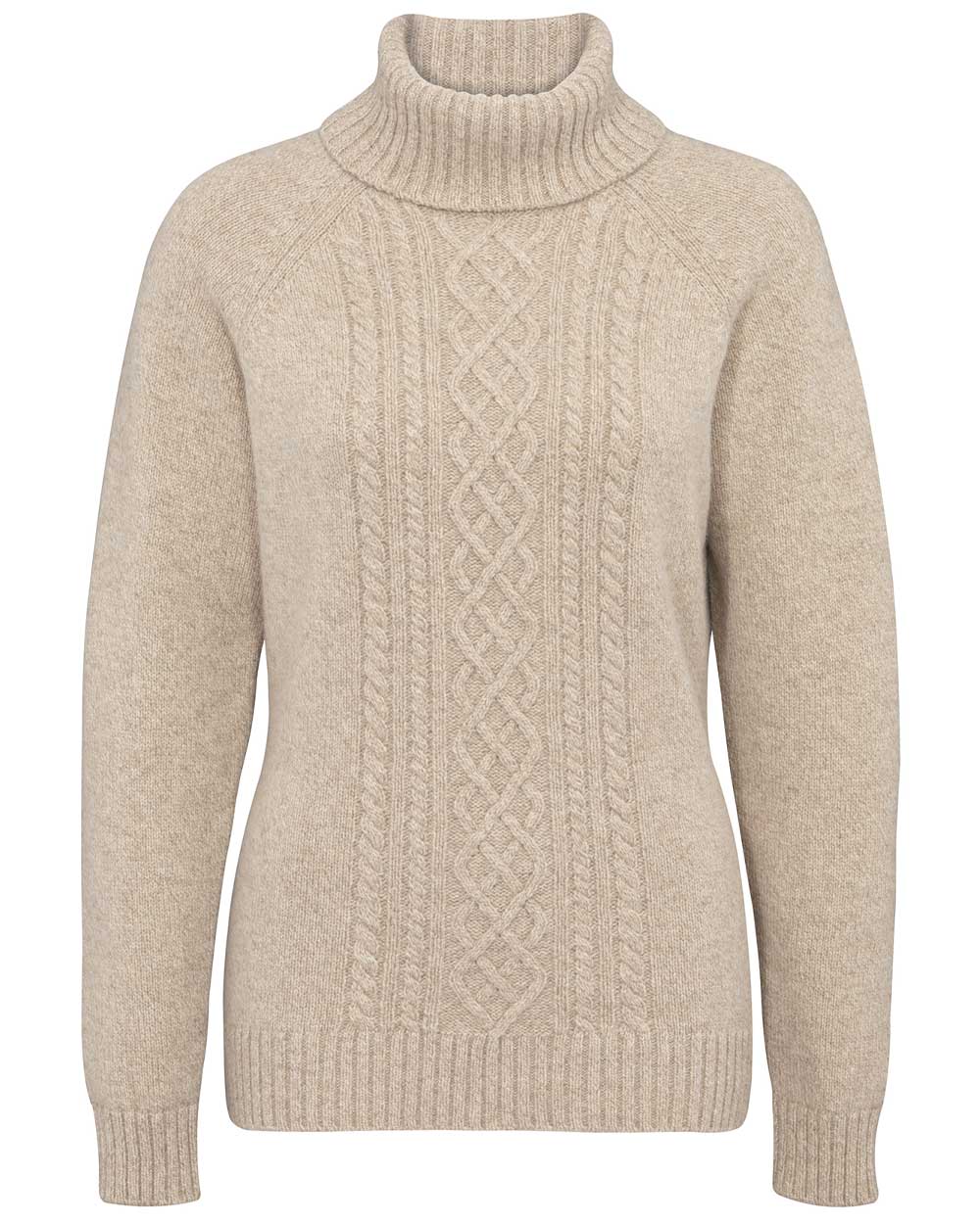 Alan Paine Brightmere Ladies Roll Neck In Biscuit 