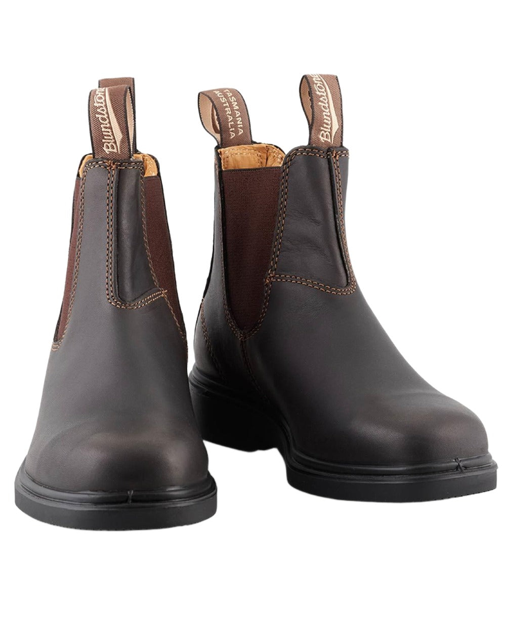 Brown Coloured Blundstone 067 Brown Leather Chelsea Boots on White Background
