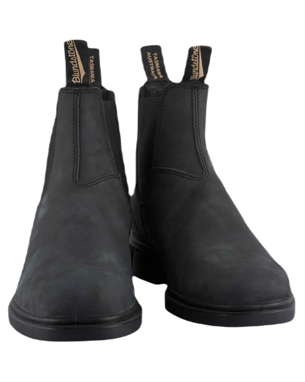 Rustic Black Coloured Blundstone 1308 Rustic Black Leather Chelsea Boots On A White Background