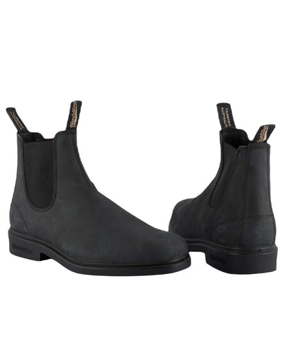 Rustic Black Coloured Blundstone 1308 Rustic Black Leather Chelsea Boots On A White Background