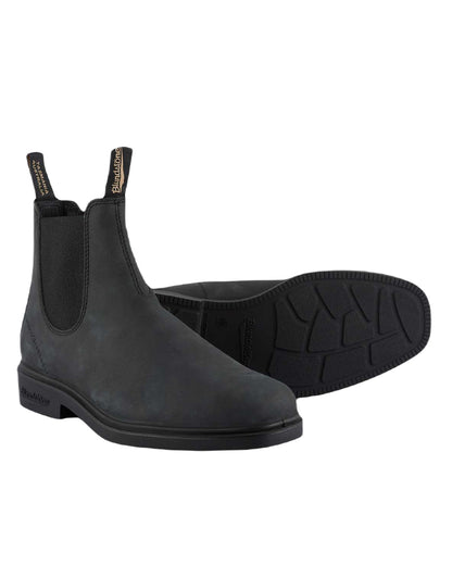 Rustic Black Coloured Blundstone 1308 Rustic Black Leather Chelsea Boots On A White Background