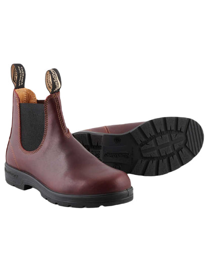 Redwood Coloured Blundstone 1440 Redwood Leather Chelsea Boots On A White Background