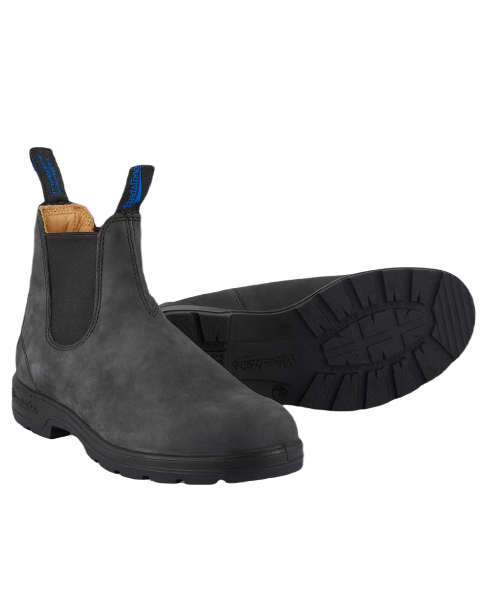 Rustic Black Coloured Blundstone 1478 Rustic Black Leather Chelsea Boots On A White Background