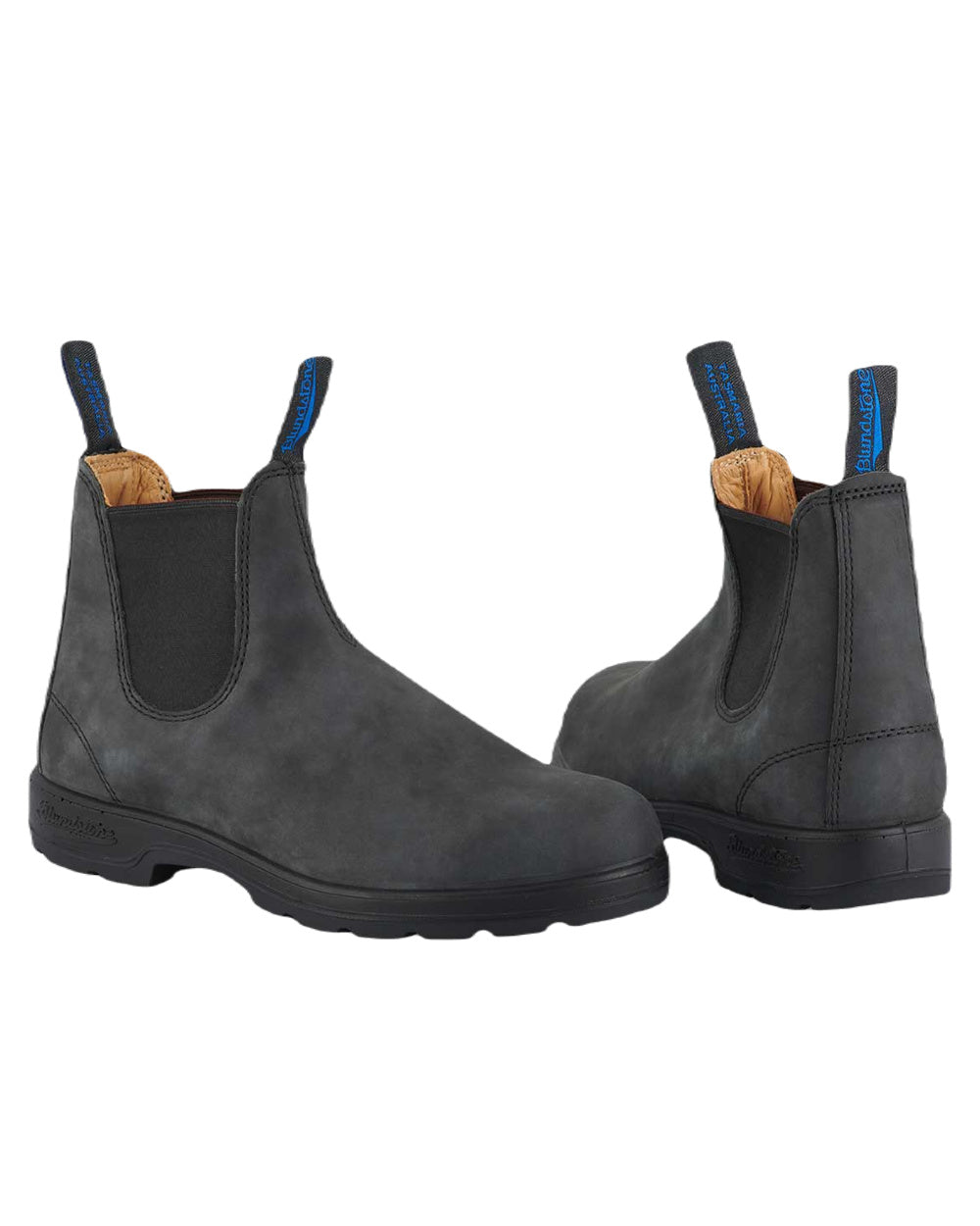 Rustic Black Coloured Blundstone 1478 Rustic Black Leather Chelsea Boots On A White Background