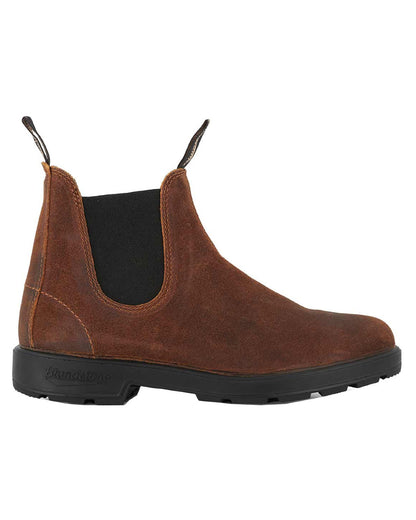 Tobacco Coloured Blundstone 1911 Tobacco Suede Chelsea Boots On A White Background 