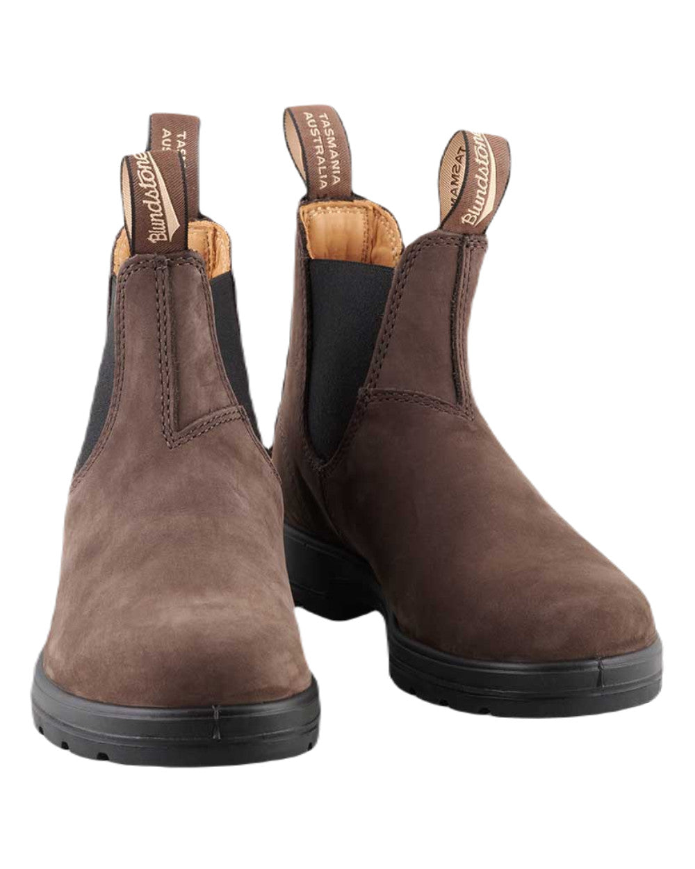 Brown Nubuck Coloured Blundstone 2345 Brown Nubuck Chelsea Boots On A White Background 