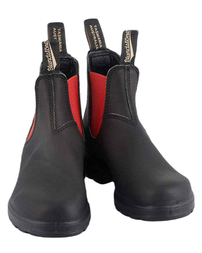 Black Red Coloured Blundstone 508 Black Red Chelsea Boots On A White Background