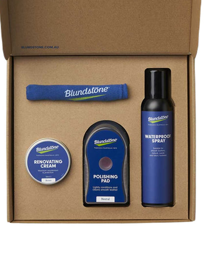 Black Coloured Blundstone Shoe Care Kit On A White Background 