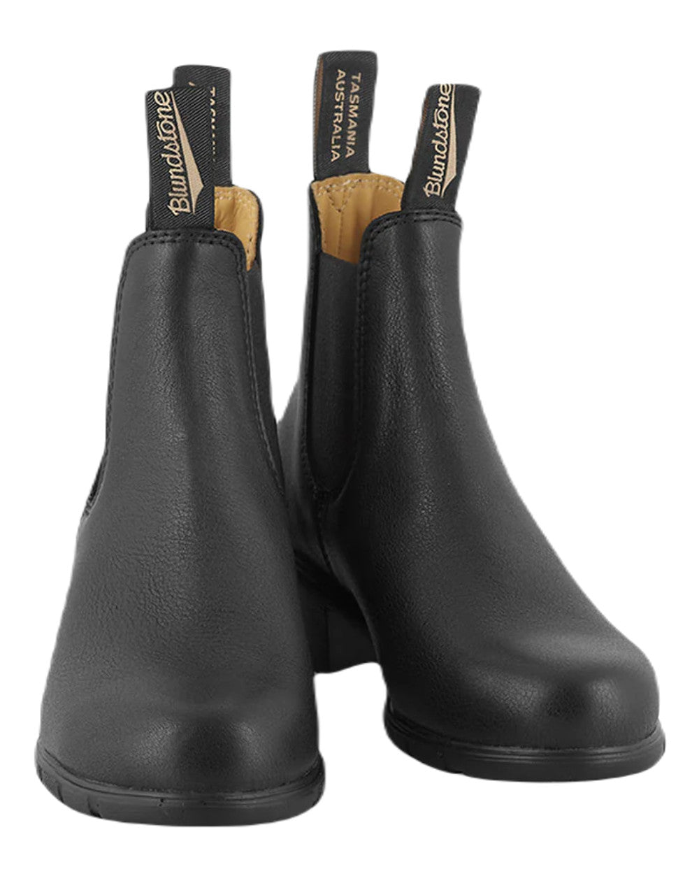 Black Coloured Blundstone Womens 1671 Black Leather Chelsea Boots On A White Background