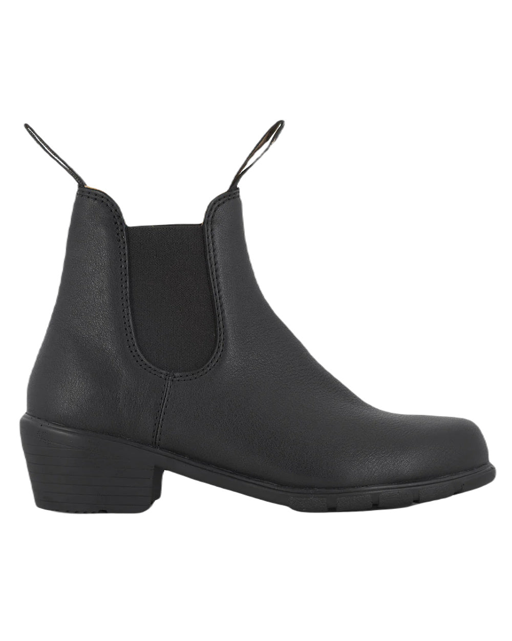 Black Coloured Blundstone Womens 1671 Black Leather Chelsea Boots On A White Background