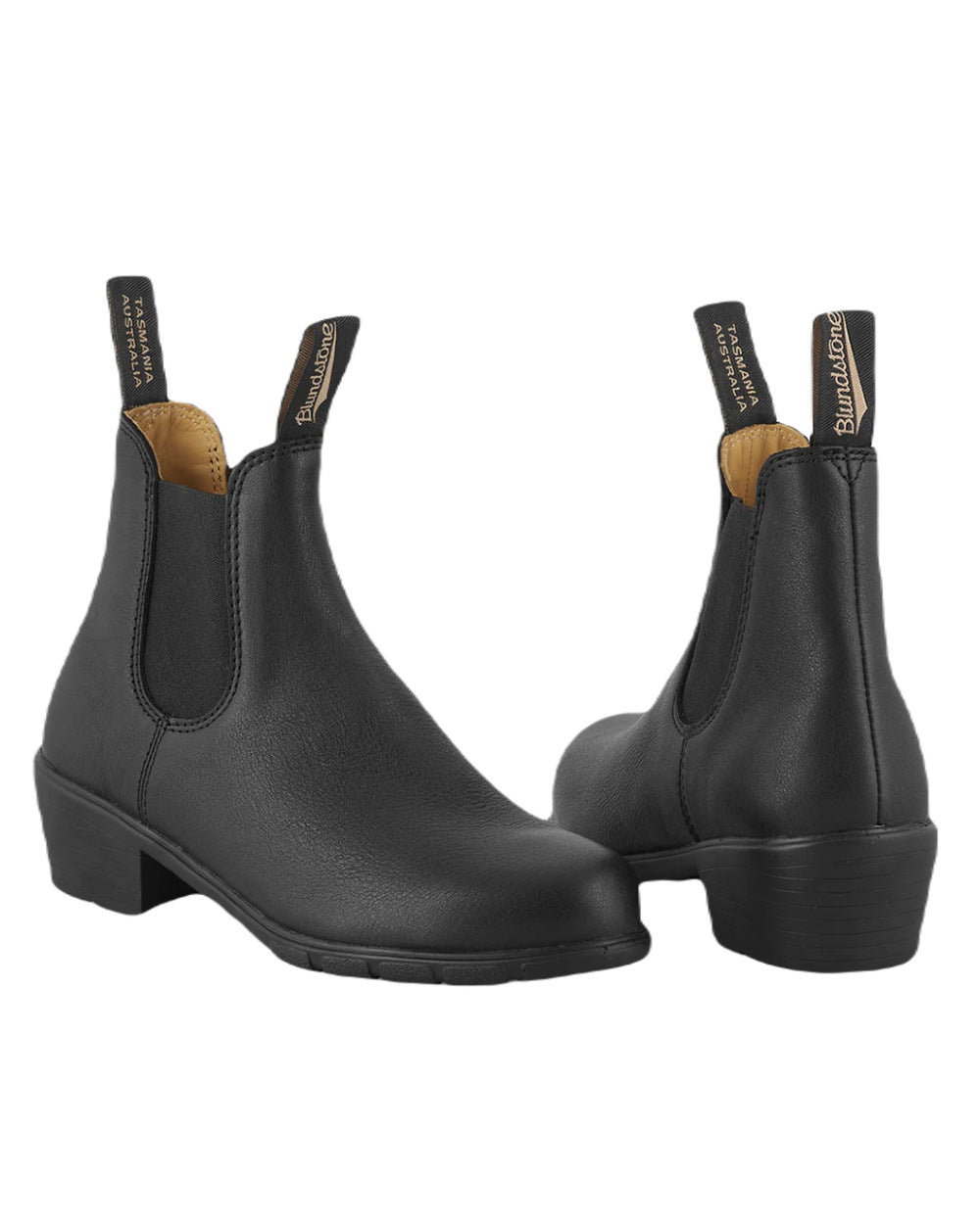 Black Coloured Blundstone Womens 1671 Black Leather Chelsea Boots On A White Background