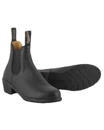 Black Coloured Blundstone Womens 1671 Black Leather Chelsea Boots On A White Background