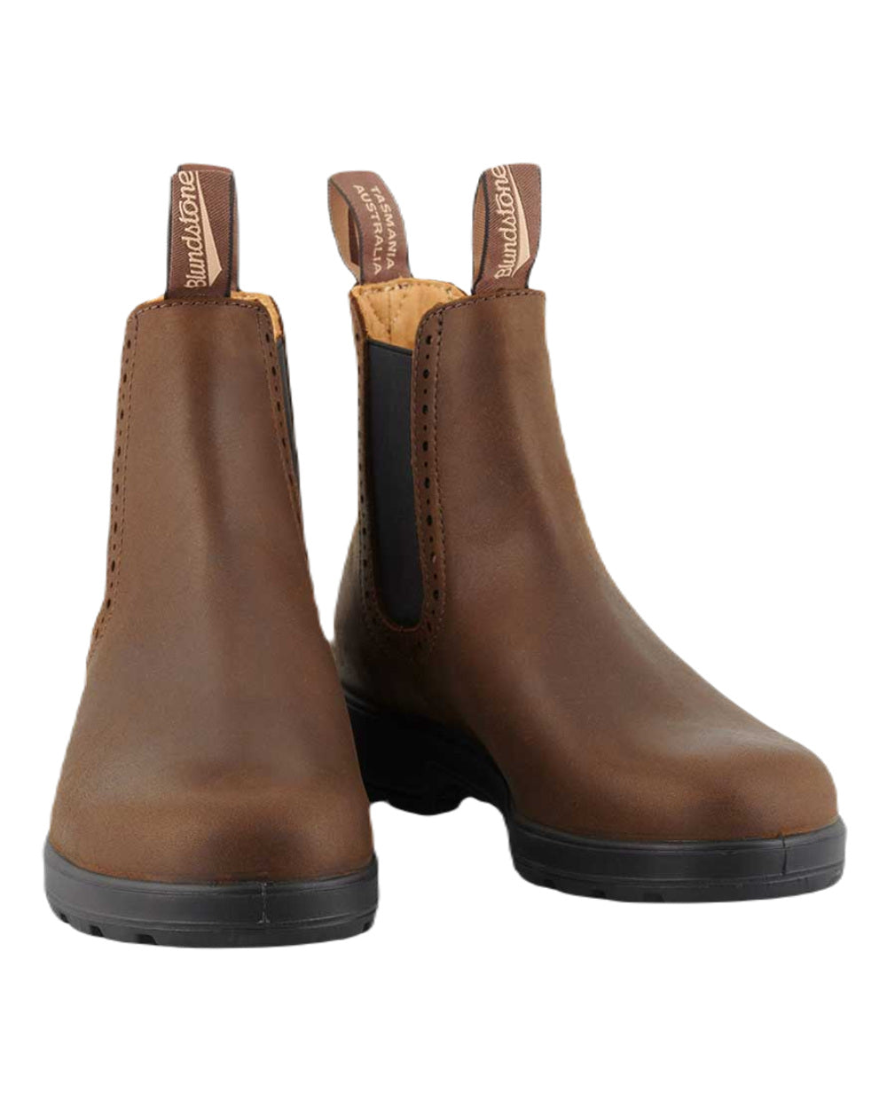 Antique Brown Coloured Blundstone Womens 2151 Antique Brown Leather Chelsea Boots On A White Background