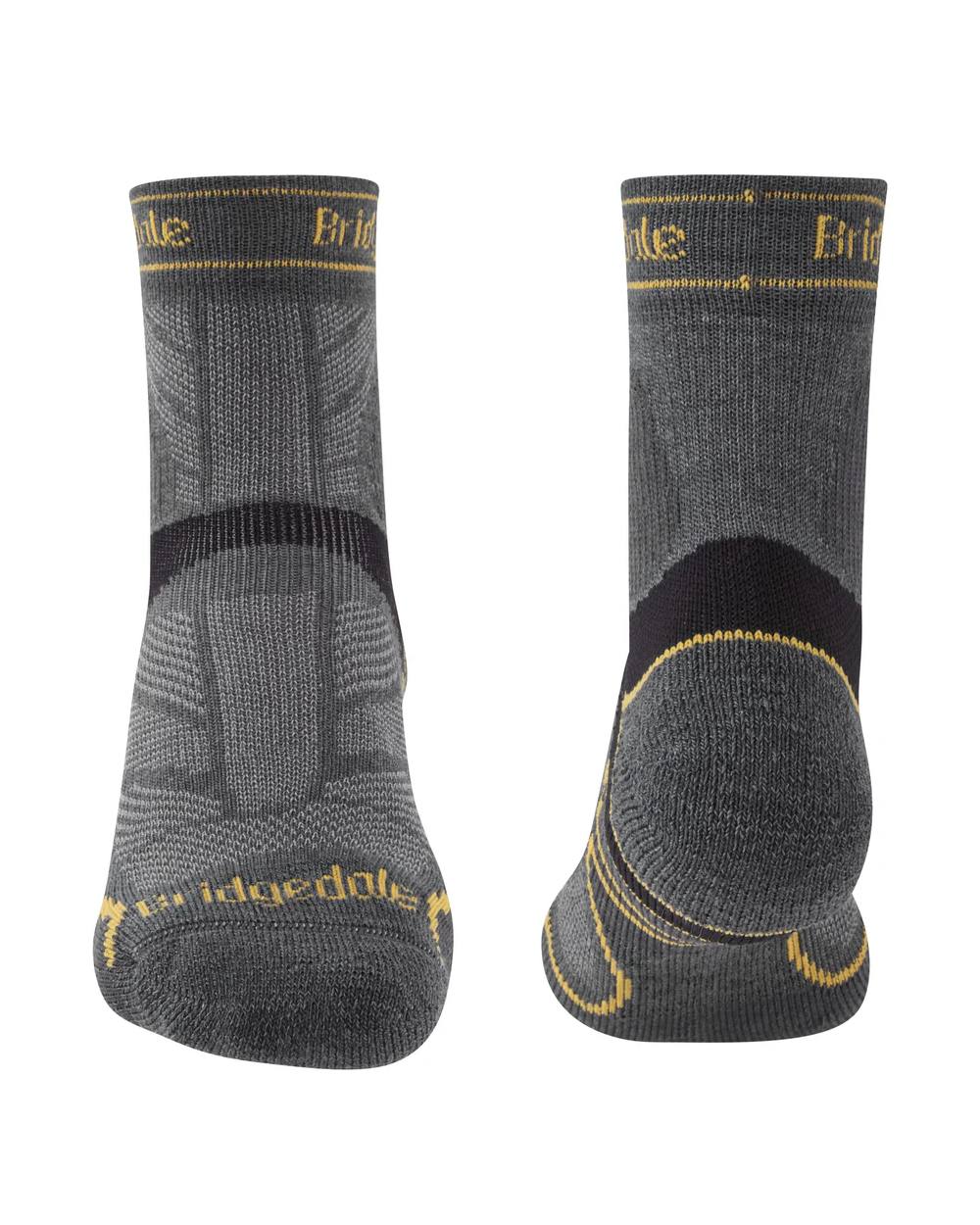 Gunmetal Coloured Bridgedale Lightweight T2 Merino Sport 3/4 Crew Socks On A White Background 