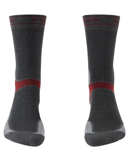 Dark Grey Light Grey Coloured Bridgedale Mens Summer Weight T2 Coolmax Sport Boots on White Background
