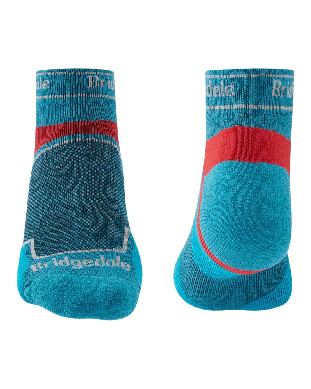 Blue Coloured Bridgedale Mens Ultra Light T2 Coolmax Sport Low on White Background
