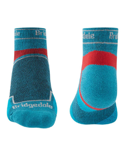 Blue Coloured Bridgedale Mens Ultra Light T2 Coolmax Sport Low on White Background
