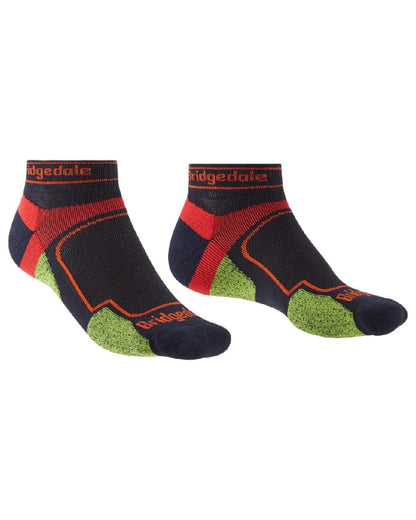 Navy Coloured Bridgedale Mens Ultra Light T2 Coolmax Sport Low on White Background
