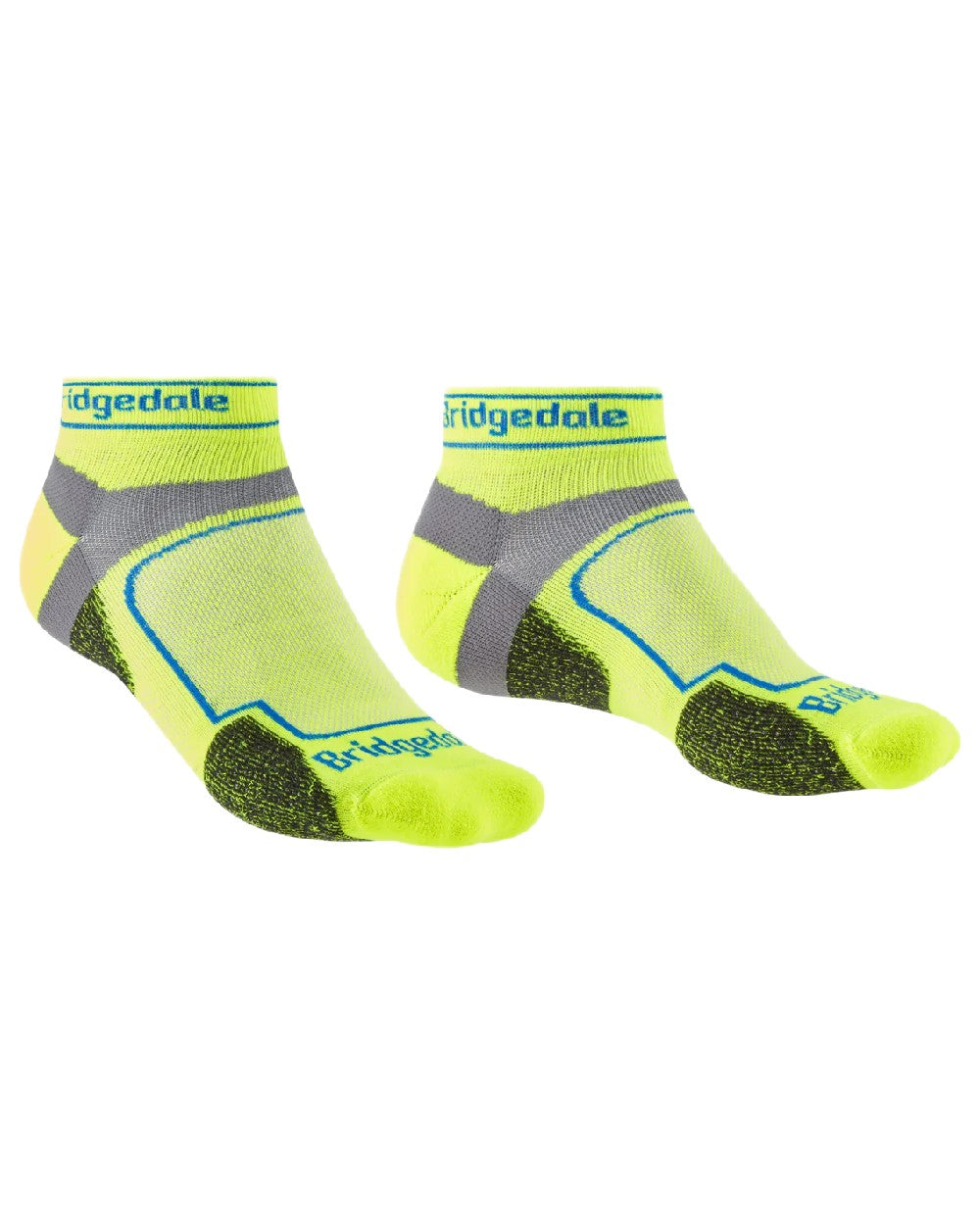 Yellow Coloured Bridgedale Mens Ultra Light T2 Coolmax Sport Low on White Background
