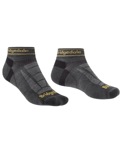 Gunmetal Coloured Bridgedale Mens Ultra Light T2 Merino Sport Low on White Background
