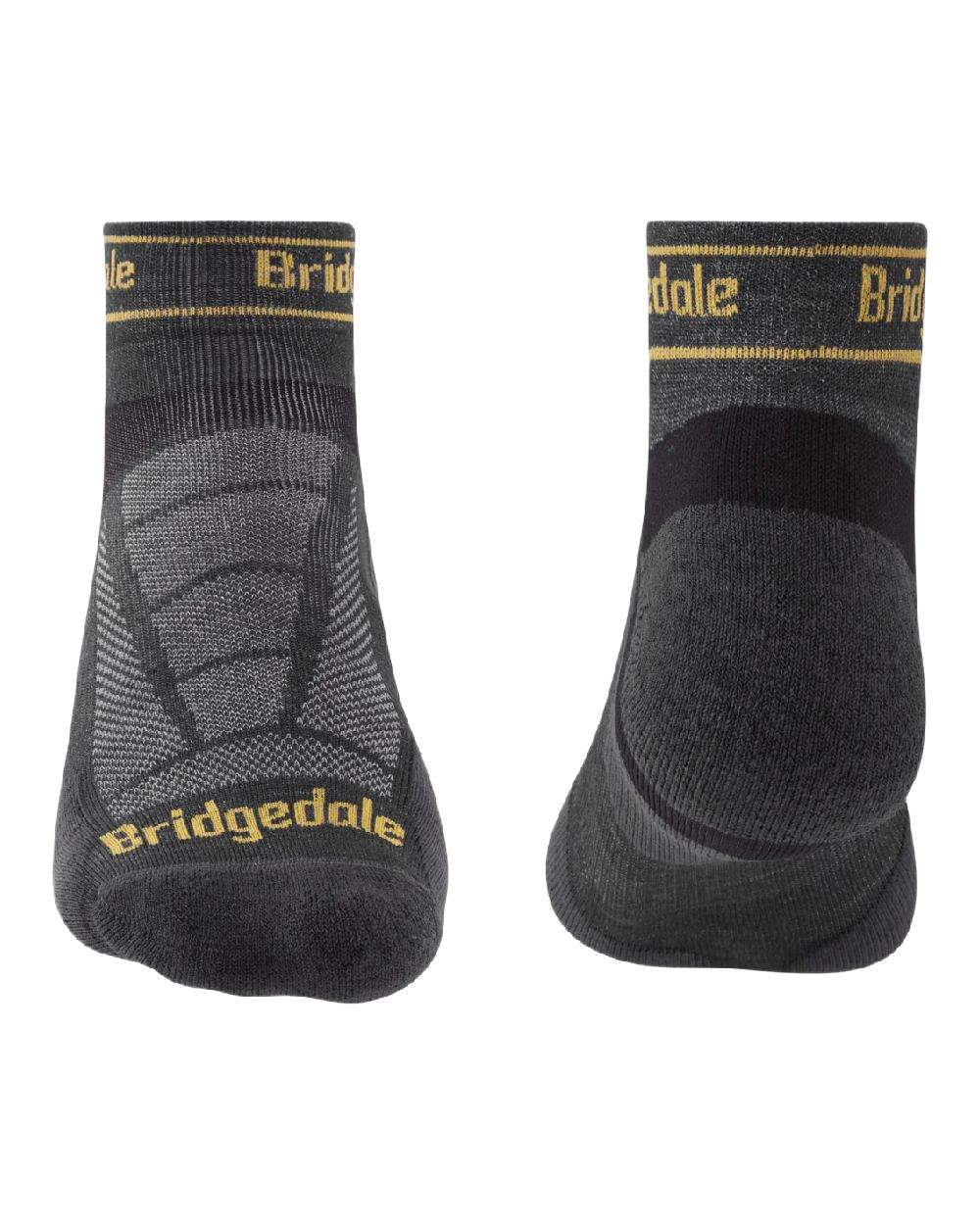 Gunmetal Coloured Bridgedale Mens Ultra Light T2 Merino Sport Low on White Background
