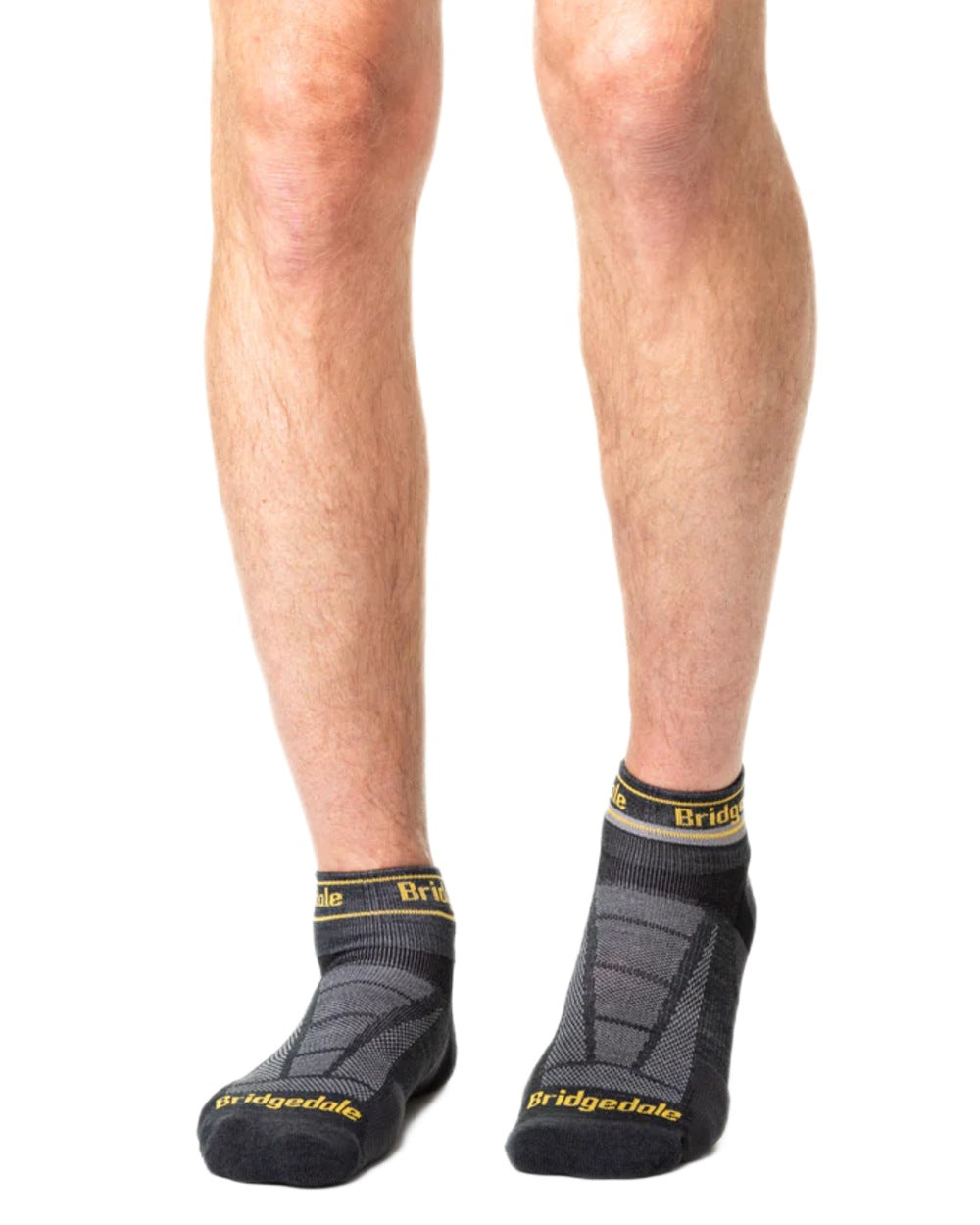 Gunmetal Coloured Bridgedale Mens Ultra Light T2 Merino Sport Low on White Background
