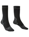 Black Coloured Bridgedale StormSock Lightweight Boot Socks On A White Background #colour_black