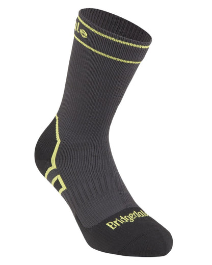 Dark Grey Coloured Bridgedale StormSock Lightweight Boot Socks on White Background
