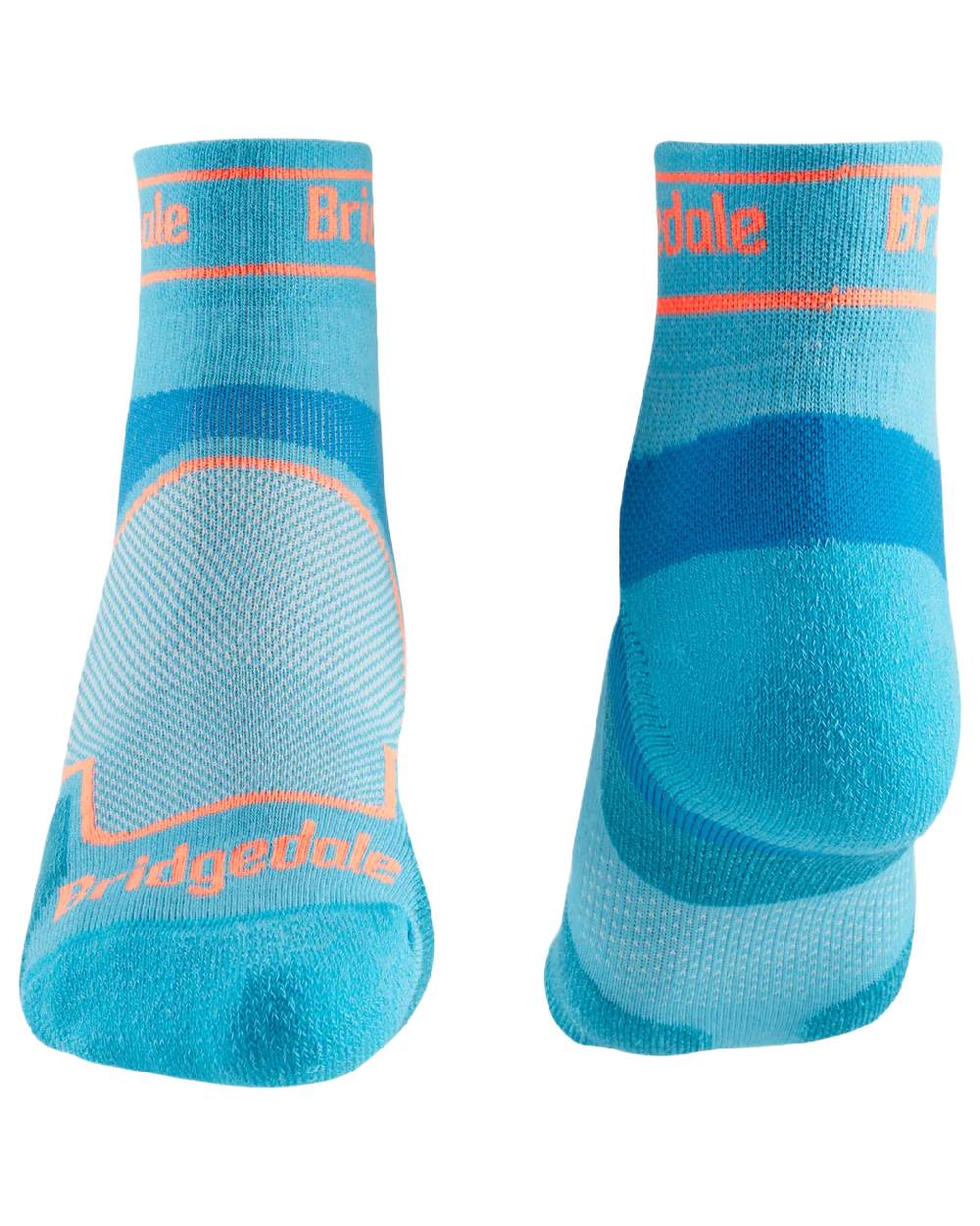 Blue Coloured Bridgedale Womens Ultra Light T2 Coolmax Sport Low on White Background
